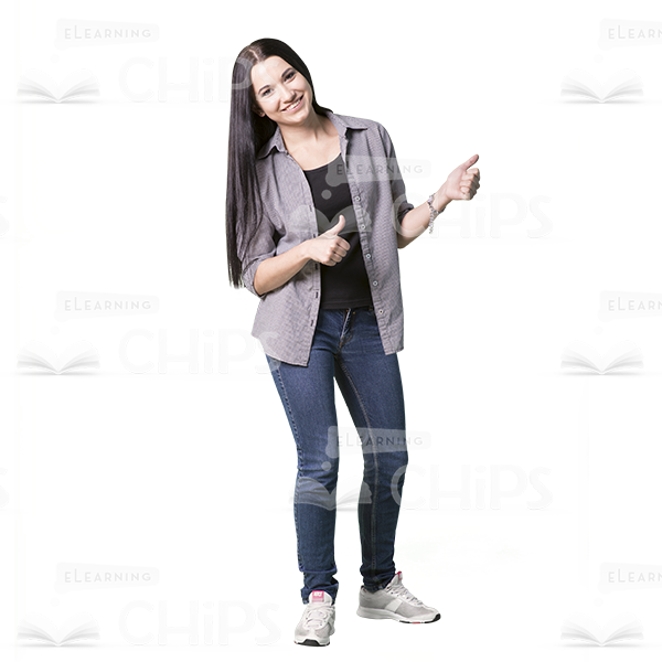 Young Girl's Top Poses Cutout Photo Pack-8996