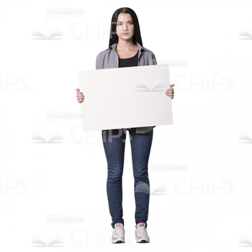 Young Girl With Board & Notebook Cutout Photo Pack-10444