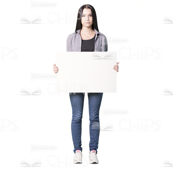 Young Girl With Board & Notebook Cutout Photo Pack-10445
