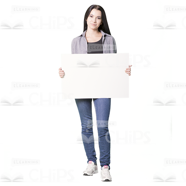 Young Girl With Board & Notebook Cutout Photo Pack-10447