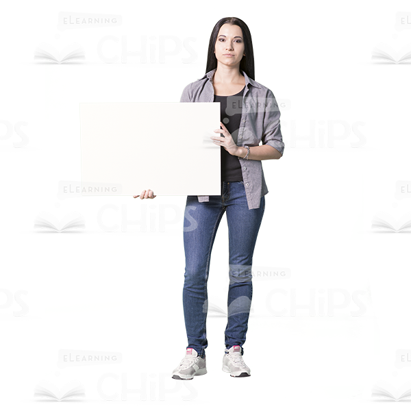 Young Girl With Board & Notebook Cutout Photo Pack-10449