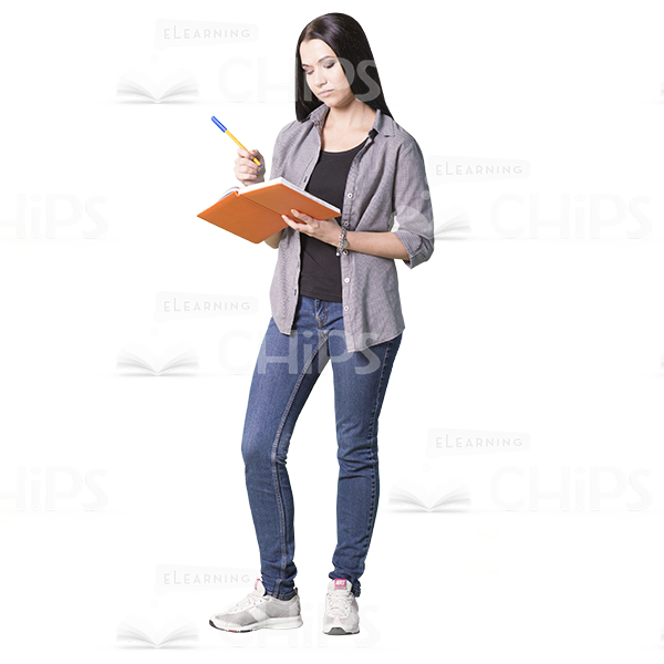 Young Girl With Board & Notebook Cutout Photo Pack-10451