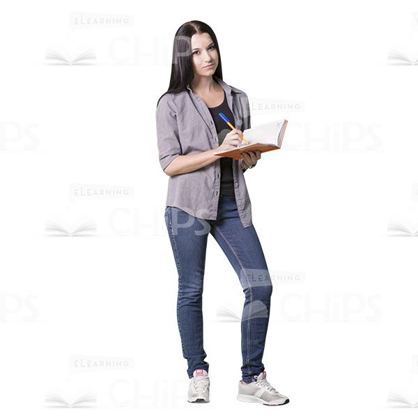 Young Girl With Board & Notebook Cutout Photo Pack-10456