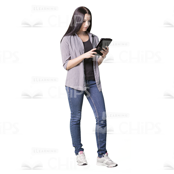 Young Girl Using e-Devices Cutout Photo Pack -9135