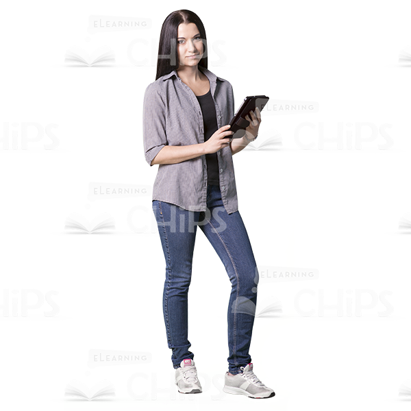 Young Girl Using e-Devices Cutout Photo Pack -9138