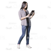 Young Girl Using e-Devices Cutout Photo Pack -9139