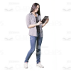 Young Girl Using e-Devices Cutout Photo Pack -9140