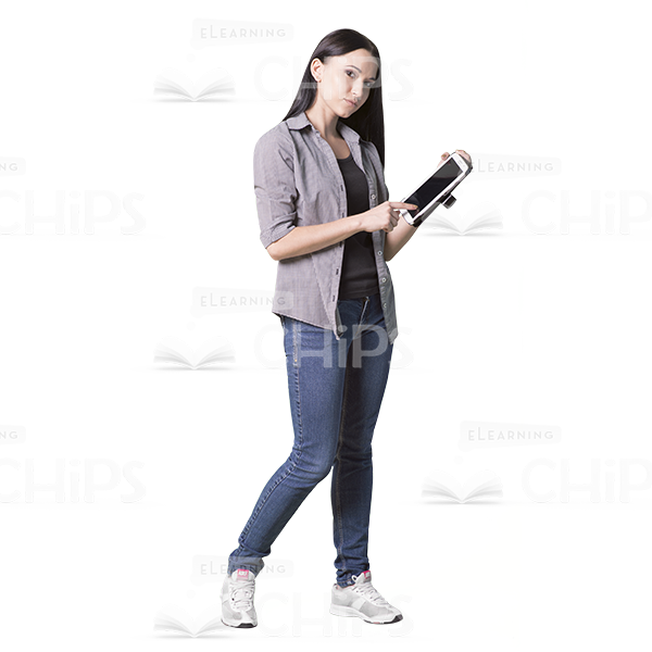 Young Girl Using e-Devices Cutout Photo Pack -9143