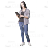 Young Girl Using e-Devices Cutout Photo Pack -9144