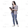 Young Girl Using e-Devices Cutout Photo Pack -9145