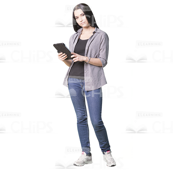 Young Girl Using e-Devices Cutout Photo Pack -9146