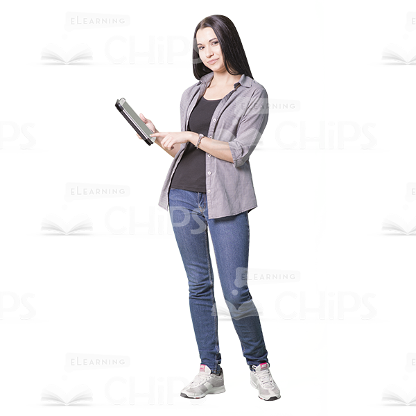 Young Girl Using e-Devices Cutout Photo Pack -9148
