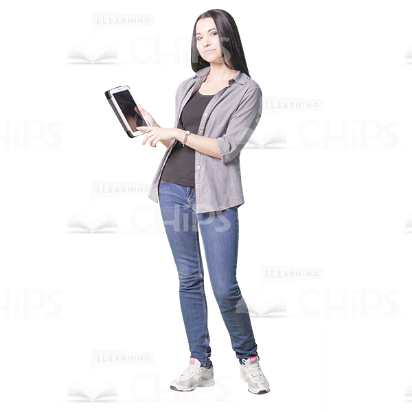 Young Girl Using e-Devices Cutout Photo Pack -9149