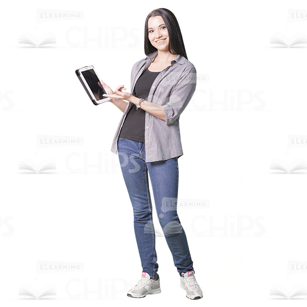 Young Girl Using e-Devices Cutout Photo Pack -9150