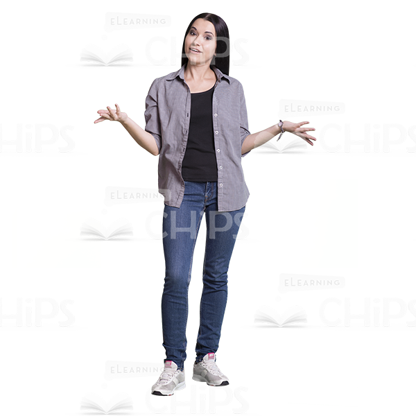 Young Girl's Top Poses Cutout Photo Pack-8997