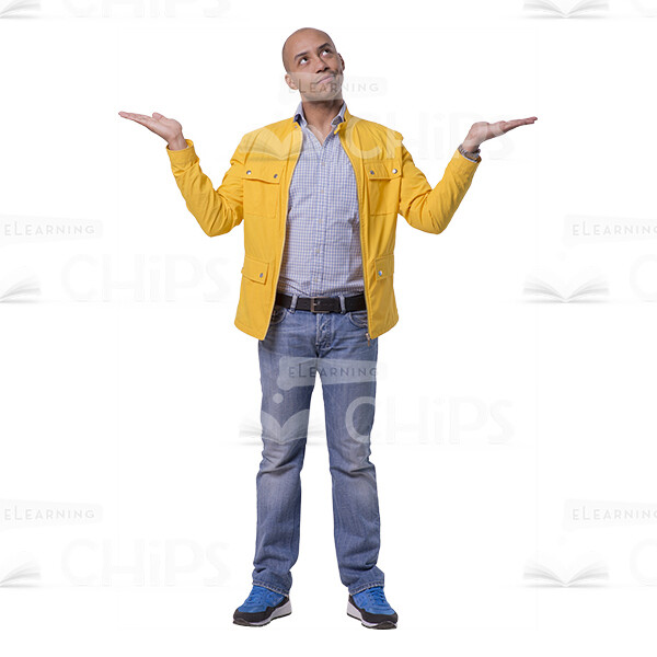 Dreamy Young Man Making Scales Gesture Cutout Picture-0