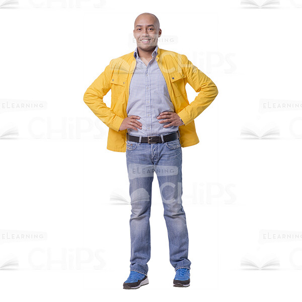 Smiling Man Character Standing Upright Cutout-0