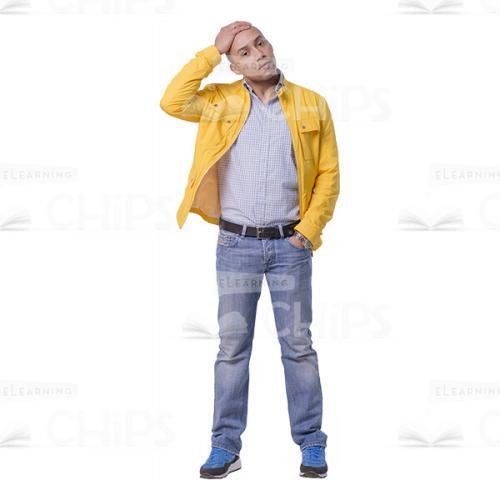 Man Character Holds Hand On Forehead Cutout-0