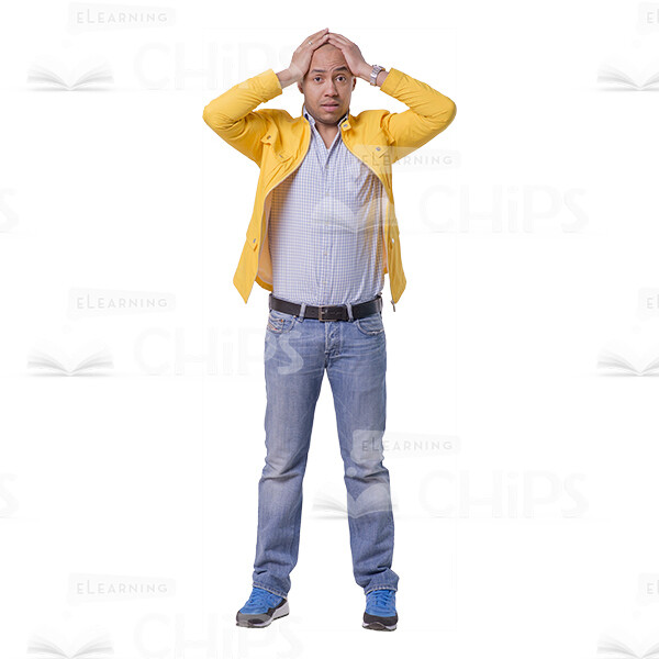 Young Man Holding Hands On Head Cutout Image-0