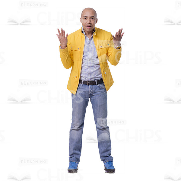 Indignant Young Man Throwing Hands Up Cutout-0