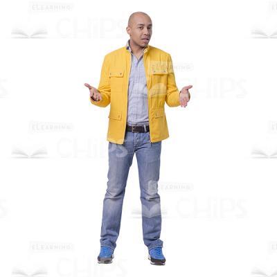 Good-Looking Young Man Spread Arms Cutout Image-0