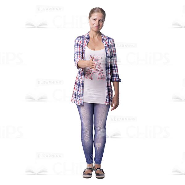Mid-Aged Woman's Top Poses Cutout Photo Pack-8961