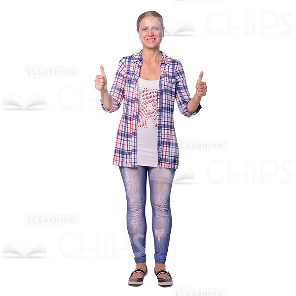 Mid-Aged Woman's Top Poses Cutout Photo Pack-8978