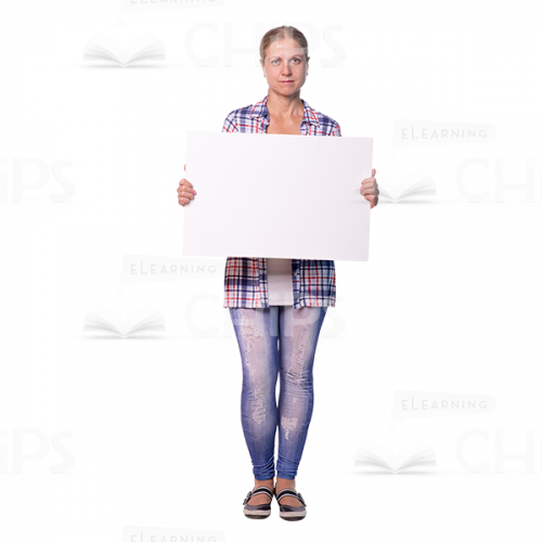 Woman With Board, Diary And Cup Cutout Photo Pack-10427