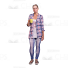 Woman With Board, Diary And Cup Cutout Photo Pack-10438