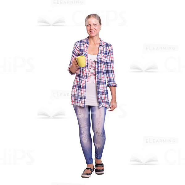 Woman With Board, Diary And Cup Cutout Photo Pack-10441