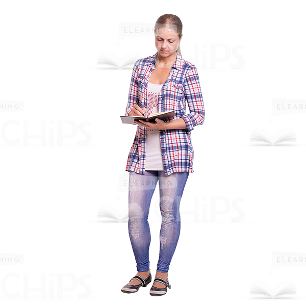 Mid-Aged Woman's Top Poses Cutout Photo Pack-8968