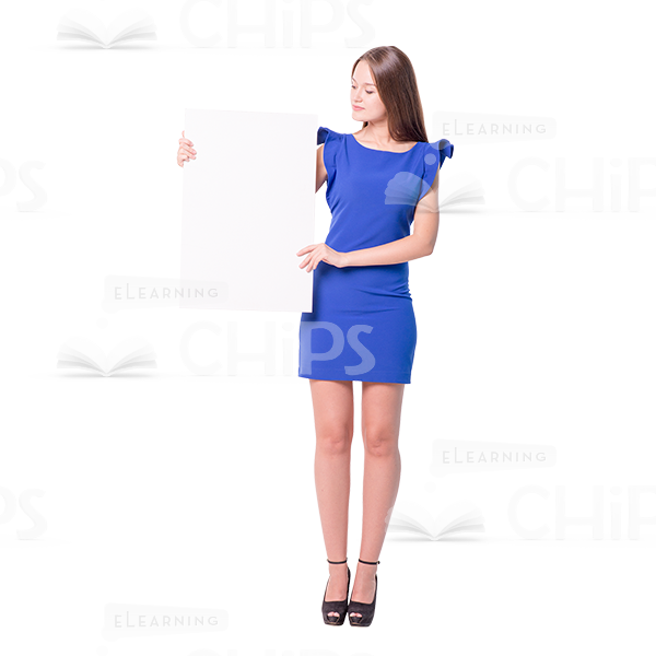 Young Lady With Banner, Folder And Cup Photo Pack-10522