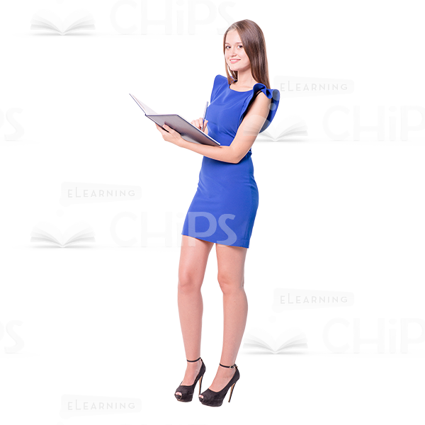 Young Lady With Banner, Folder And Cup Photo Pack-10529