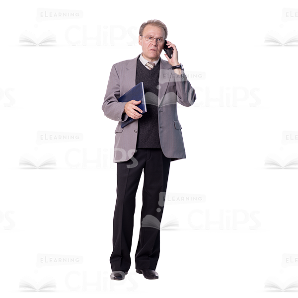 Mid-Aged Man Using Gadgets Cutout Photo Pack-9343