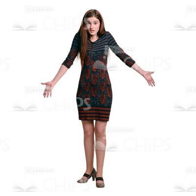 Young Female Character Spreads Arms Cutout Photo-0