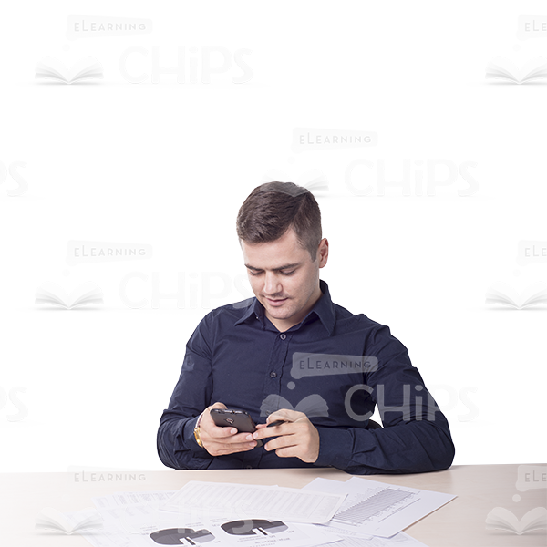 Handsome Young Man With Phone Cutout Photo Pack-11422