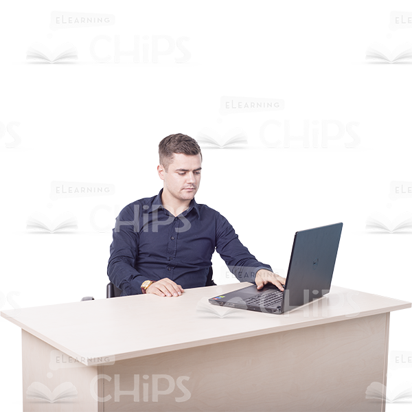 Young Man Working On Laptop Cutout Photo Pack-11245