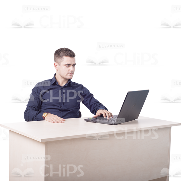 Young Man Working On Laptop Cutout Photo Pack-11247