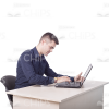Young Man Working On Laptop Cutout Photo Pack-11257