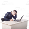 Young Man Working On Laptop Cutout Photo Pack-11265