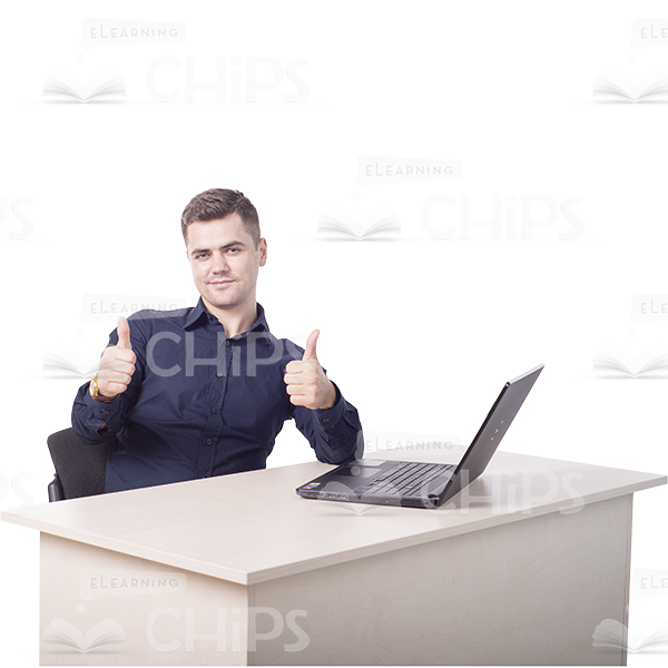 Young Man Working On Laptop Cutout Photo Pack-11267