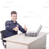 Young Man Working On Laptop Cutout Photo Pack-11268