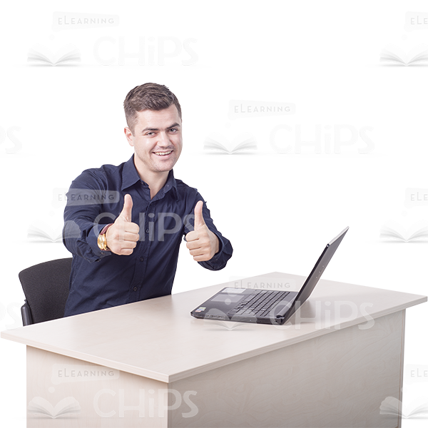 Young Man Working On Laptop Cutout Photo Pack-11272