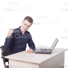 Young Man Working On Laptop Cutout Photo Pack-11275