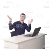 Young Man Working On Laptop Cutout Photo Pack-11278