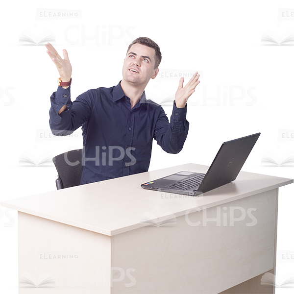 Young Man Working On Laptop Cutout Photo Pack-11279