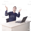 Young Man Working On Laptop Cutout Photo Pack-11280
