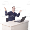 Young Man Working On Laptop Cutout Photo Pack-11281