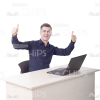 Young Man Working On Laptop Cutout Photo Pack-11285