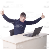 Young Man Working On Laptop Cutout Photo Pack-11287